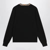 Burberry Black wool sweater with Check motif neckline