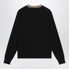 Burberry Black wool sweater with Check motif neckline