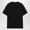 Burberry Cotton T-shirt with Check trim in black