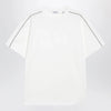 Burberry Cotton T-shirt with Check trim in Chalk