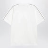 Burberry Cotton T-shirt with Check trim in Chalk