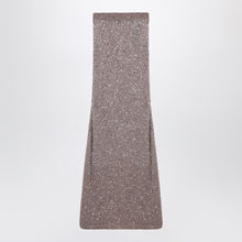  Balenciaga Light brown/silver maxi skirt with sequins