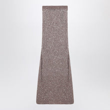  Balenciaga Light brown/silver maxi skirt with sequins