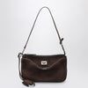 Balenciaga Brown suede Rodeo shoulder clutch bag