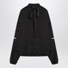 Balenciaga Black satin blouse with bow