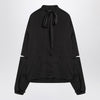Balenciaga Black satin blouse with bow