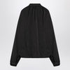 Balenciaga Black satin blouse with bow