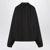 Balenciaga Black satin blouse with bow