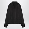 Balenciaga Black satin blouse with bow