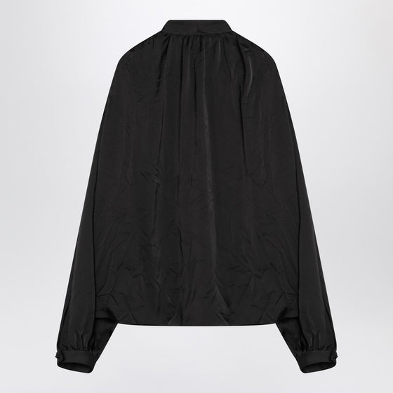 Balenciaga Black satin blouse with bow
