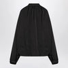 Balenciaga Black satin blouse with bow