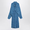 Balenciaga Midi dress with bow and blue print