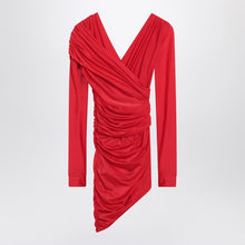  Balenciaga Draped mini dress in red jersey