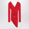 Balenciaga Draped mini dress in red jersey