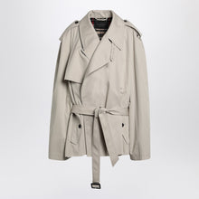  Balenciaga Beige cropped trench coat in cotton twill