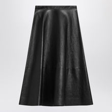  Balenciaga Black leather flared skirt