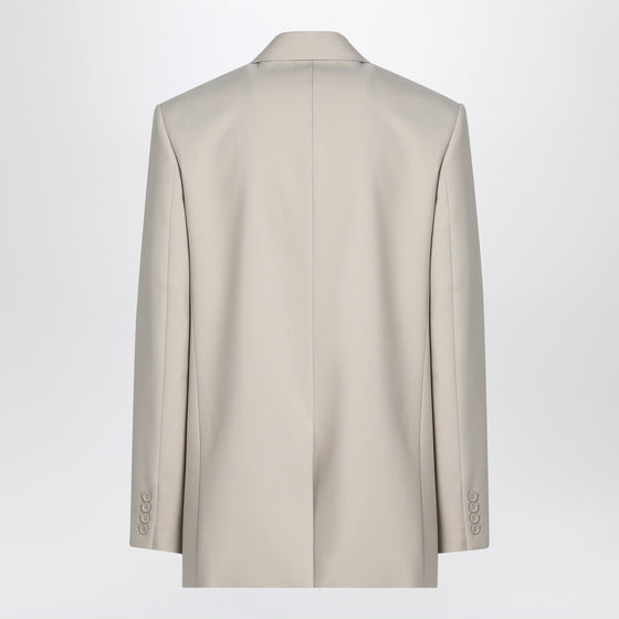 Saint Laurent Light beige single-breasted wool jacket
