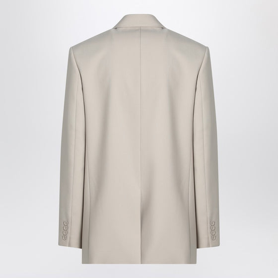 Saint Laurent Light beige single-breasted wool jacket