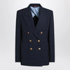 GUCCI Double-breasted blue jacket in cotton