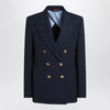 GUCCI Double-breasted blue jacket in cotton