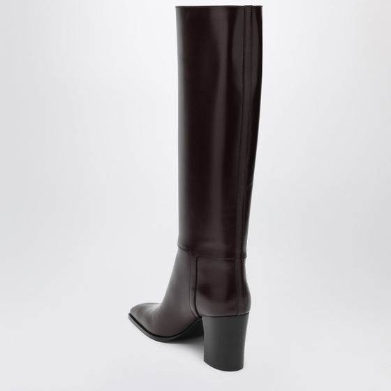 Saint Laurent Bordeaux Julia heeled boots