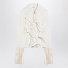  Alexander McQueen Ivory pleated blouse