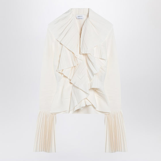Alexander McQueen Ivory pleated blouse