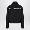 Balenciaga Black bomber jacket with zip and logo