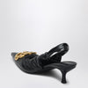 Balenciaga Monaco black slingback with logo