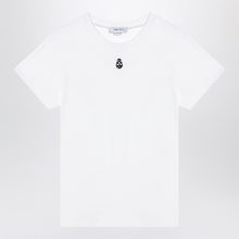  Alexander McQueen White T-shirt with Skull embroidery