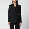 Róhe Black Double-Breasted Wool-Blend Jacket