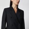 Róhe Black Double-Breasted Wool-Blend Jacket