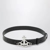 Vivienne Westwood Leather belt with Orb buckle in black
