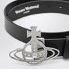 Vivienne Westwood Leather belt with Orb buckle in black