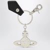 Vivienne Westwood Hammered Orb keyring in hammered iron, silver