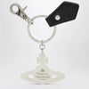 Vivienne Westwood Hammered Orb keyring in hammered iron, silver