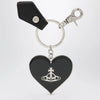 Vivienne Westwood Mirror Heart Orb heart keyring in iron, black