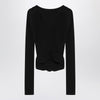 Saint Laurent Black ruffled blouse in silk