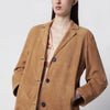 Sword 6644 Brown long suede leather jacket