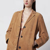 Sword 6644 Brown long suede leather jacket