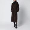 Sword 6644 Brown double-breasted suede trench coat