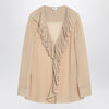 Saint Laurent Beige ruffled blouse in silk