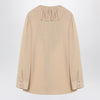 Saint Laurent Beige ruffled blouse in silk