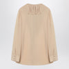 Saint Laurent Beige ruffled blouse in silk