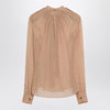 Saint Laurent Beige polka dot blouse in silk blend