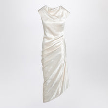  Alexander McQueen Ivory asymmetrical draped dress