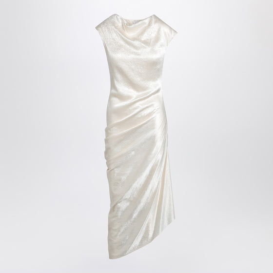 Alexander McQueen Ivory asymmetrical draped dress