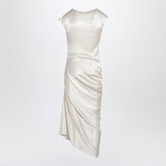 Alexander McQueen Ivory asymmetrical draped dress