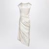 Alexander McQueen Ivory asymmetrical draped dress