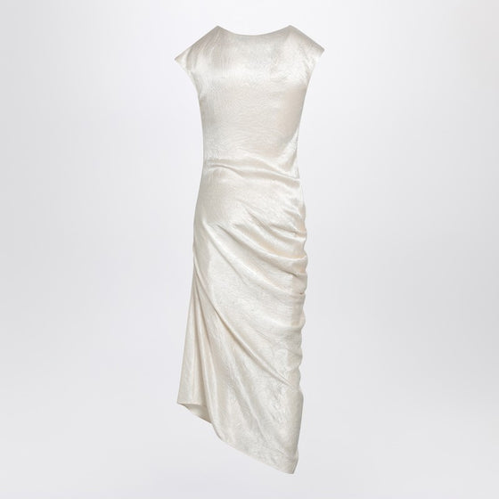 Alexander McQueen Ivory asymmetrical draped dress